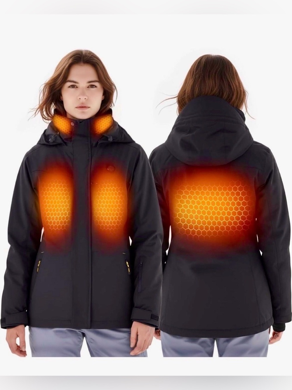 InoKraft Heated Jacket for Women with Rechargeable Battery Pack, Water-Resistant
